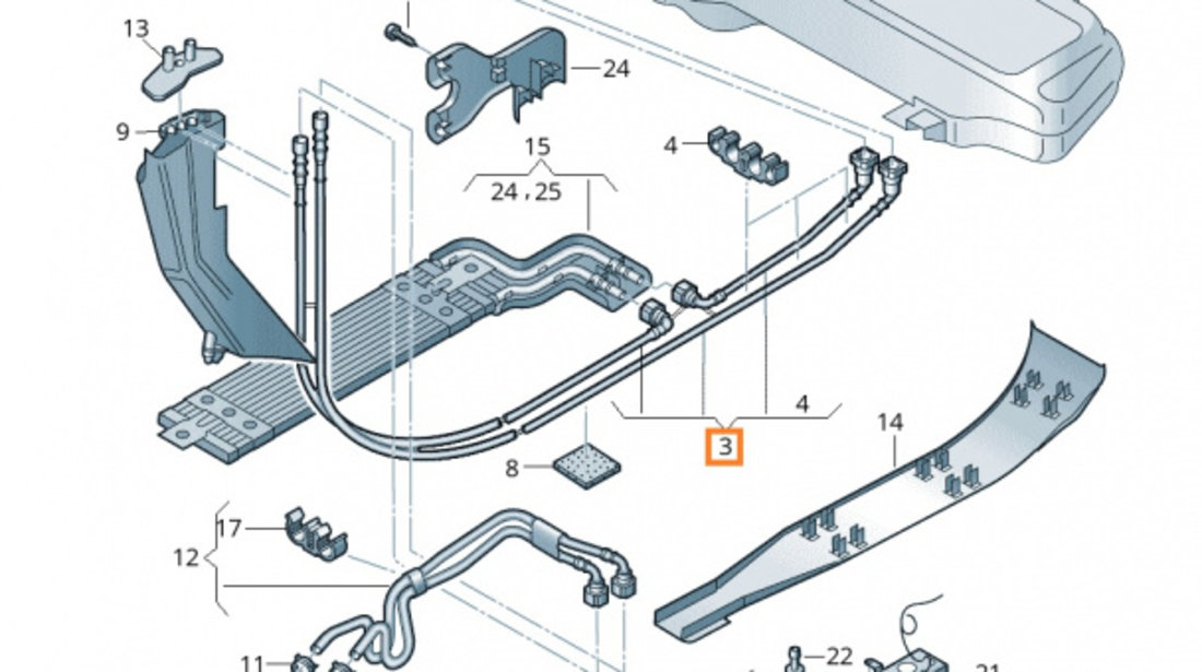 Set Conducta Combustibil Tur-Retur Oe Volkswagen Jetta 4 2010→ 1J0200059AG