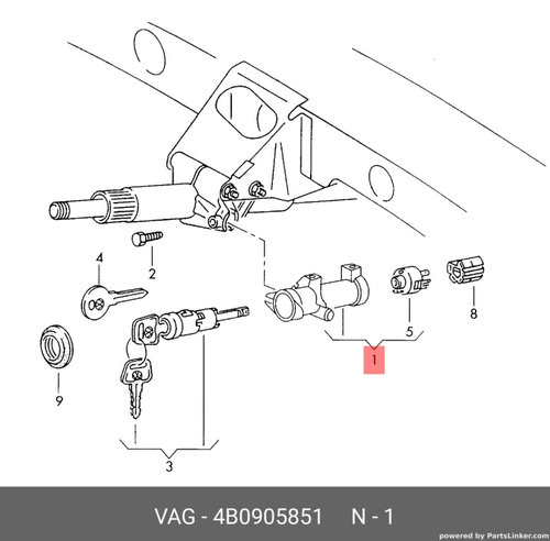 Set contact 8E1837063 Audi A4 B6 Break 1.9 tdi 2002 AWX OEM 8E1837063