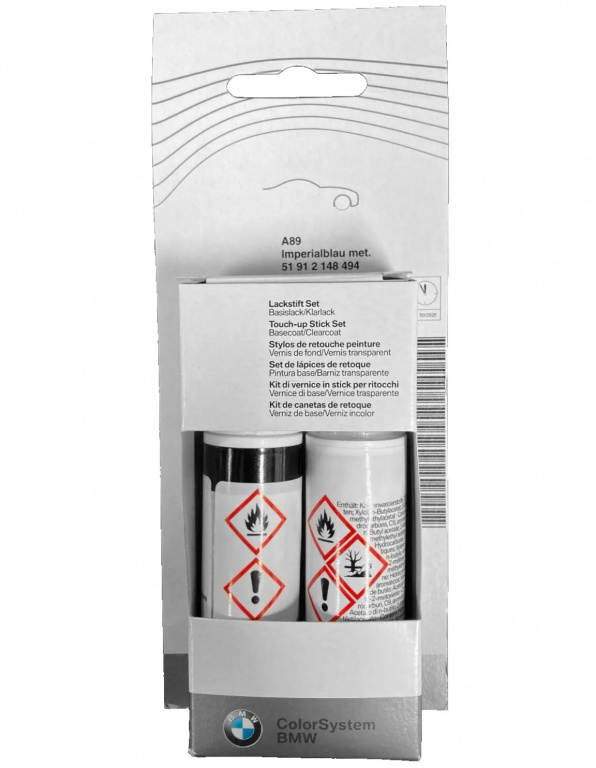Set Corector Vopsea + Lac Oe Bmw Imperialblau Met. Albastru Imperial Blue Metallic A89 2 X 12ML 51912148494