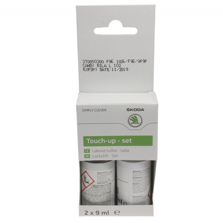 Set Corector Vopsea + Lac Oe Skoda Candy White 1026 / F9E / 9P9P 2 X 9ML 3T0050300F9E