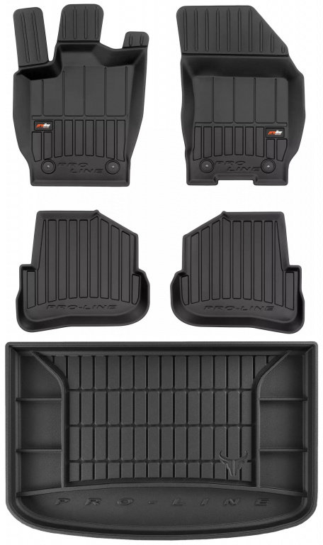 Set Covorase Auto Cauciuc Negro Audi A1 2010-2014 Sportback Pro Line Tip Tavita 3D 3D425835 + Tavita...