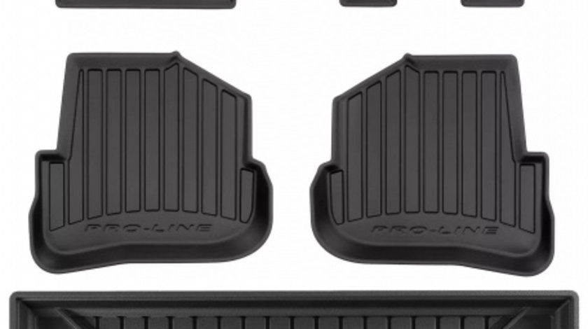 Set Covorase Auto Cauciuc Negro Audi A1 2010-2014 Sportback Pro Line Tip Tavita 3D 3D425835 + Tavita Portbagaj Negro Audi A1 2010-2014 Sportback TM549000