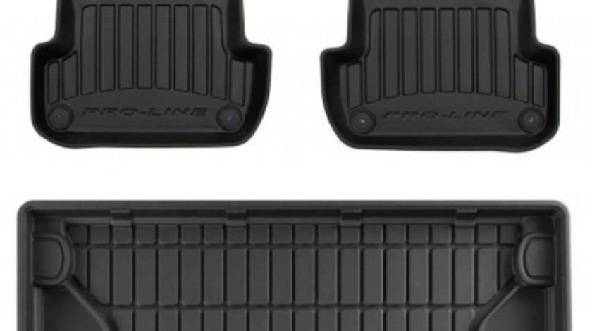 Set Covorase Auto Cauciuc Negro Audi A4 B7 2004-2008 Combi Pro Line Tip Tavita 3D 3D407084 + Tavita Portbagaj Negro Audi A4 B7 2004-2008 Combi TM548836