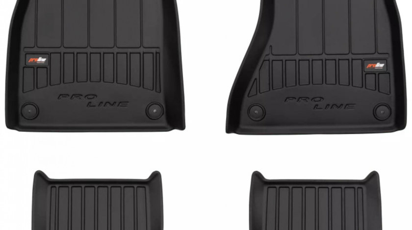 Set Covorase Auto Cauciuc Negro Audi A6 C7 2010-2018 Pro Line Tip Tavita 3D 3D407459