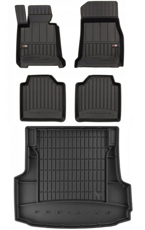 Set Covorase Auto Cauciuc Negro Bmw Seria 3 F34 2012→ Pro Line Tip Tavita 3D 3D407688 + Tavita Portbagaj Negro Bmw Seria 3 F34 Gran Turismo 2013→ TM549345