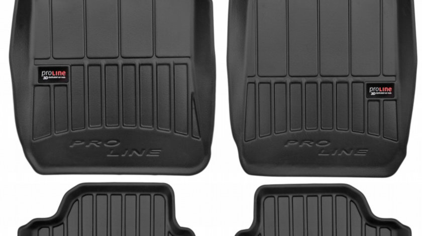 Set Covorase Auto Cauciuc Negro Bmw Seria 6 E64 2004-2010 Pro Line Tip Tavita 3D 3D425866