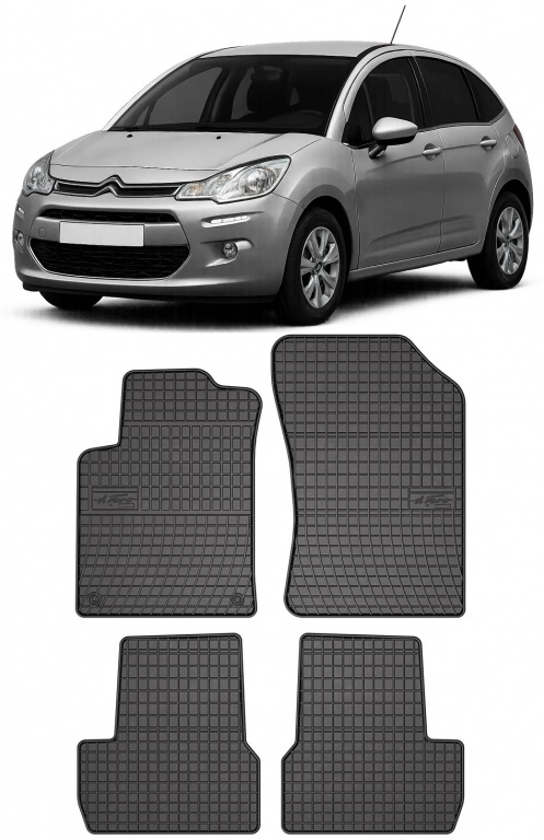 Set Covorase Auto Cauciuc Negro Citroen C3 2 2009-2016 0642