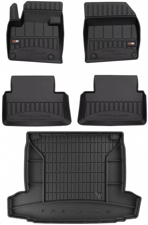 Set Covorase Auto Cauciuc Negro Citroen C5 3 2008-2017 Sedan Pro Line Tip Tavita 3D 3D408715 + Tavit...