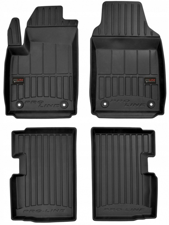 Set Covorase Auto Cauciuc Negro Fiat 500 2007→ Pro Line Tip Tavita 3D 3D409736