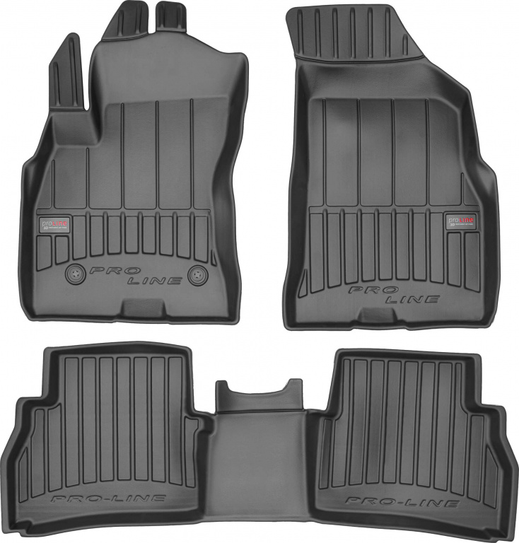 Set Covorase Auto Cauciuc Negro Fiat Doblo 2 2009→ Pro Line Tip Tavita 3D 3D409439