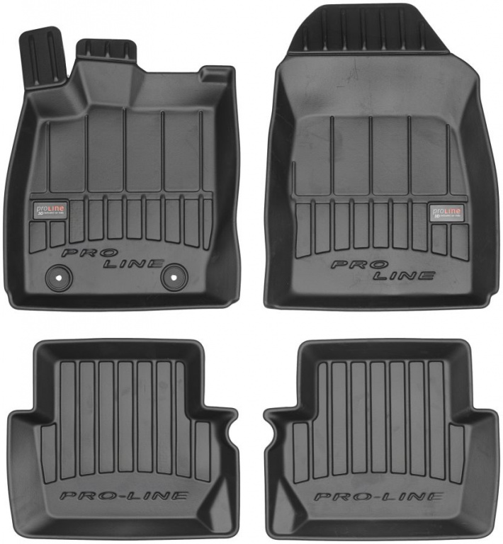 Set Covorase Auto Cauciuc Negro Ford Fiesta 6 2008→ Pro Line Tip Tavita 3D 3D407565