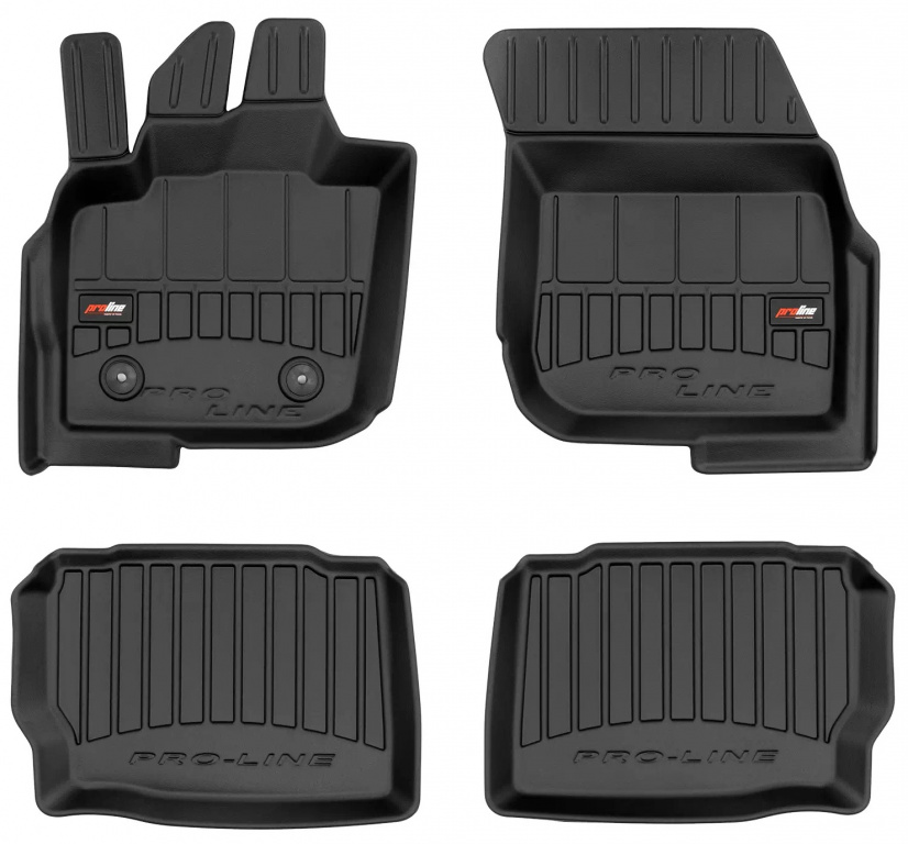 Set Covorase Auto Cauciuc Negro Ford Mondeo 5 2014→ Pro Line Tip Tavita 3D 3D407725