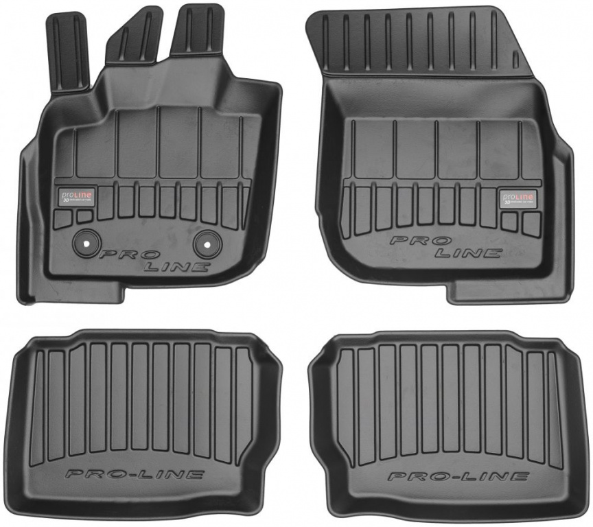 Set Covorase Auto Cauciuc Negro Ford Mondeo 5 2014→ Pro Line Tip Tavita 3D 3D407725
