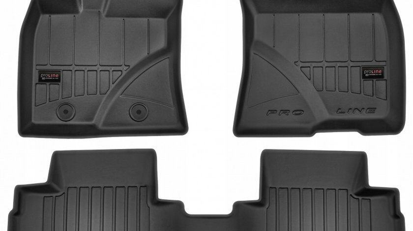 Set Covorase Auto Cauciuc Negro Ford S-Max 2006-2014 Pro Line Tip Tavita 3D 3D425880