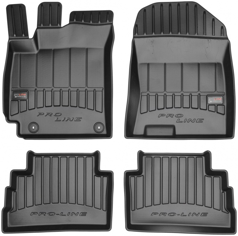 Set Covorase Auto Cauciuc Negro Hyundai Kona 2017→ Pro Line Tip Tavita 3D 3D408456