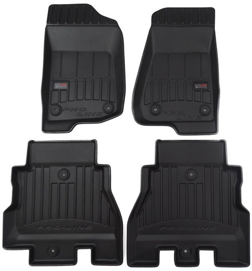 Set Covorase Auto Cauciuc Negro Jeep Wrangler 4 2017→ Pro Line Tip Tavita 3D 3D409866