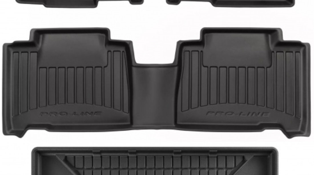 Set Covorase Auto Cauciuc Negro Lexus NX 200 2014→ Pro Line Tip Tavita 3D 3D409149 + Tavita Portbagaj Negro Lexus NX 2014-2021 TM406148