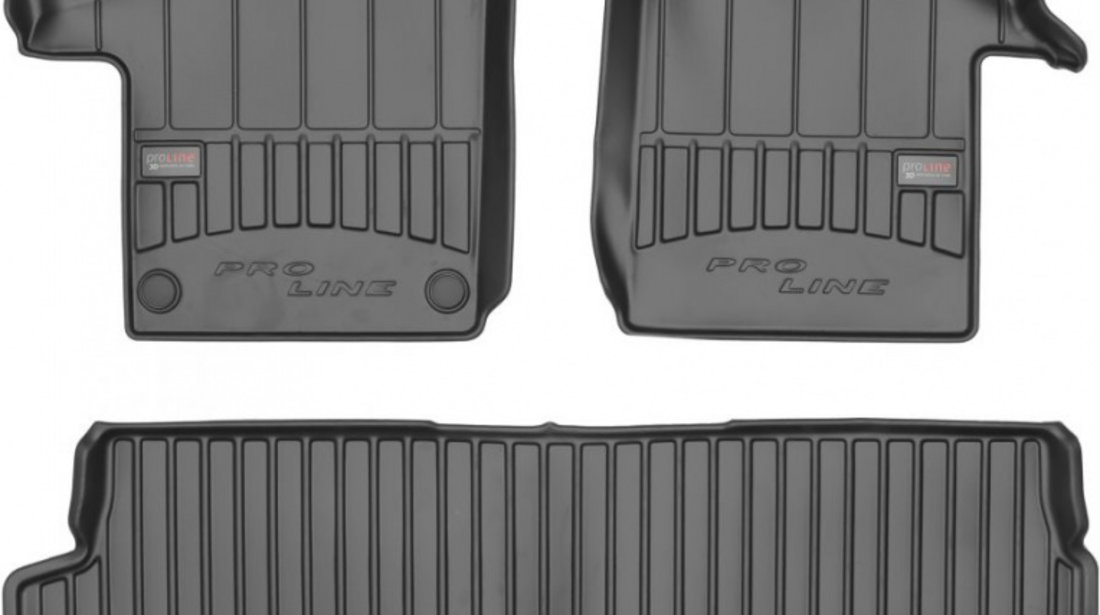 Set Covorase Auto Cauciuc Negro Mercedes-Benz Vito W447 2014→ Pro Line Tip Tavita 3D 3D408609