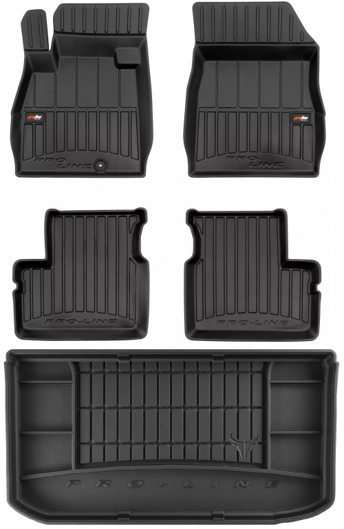 Set Covorase Auto Cauciuc Negro Nissan Micra K13 2010-2016 Pro Line Tip Tavita 3D 3D426054 + Tavita Portbagaj Negro Nissan Micra K13 2010-2016 TM549819