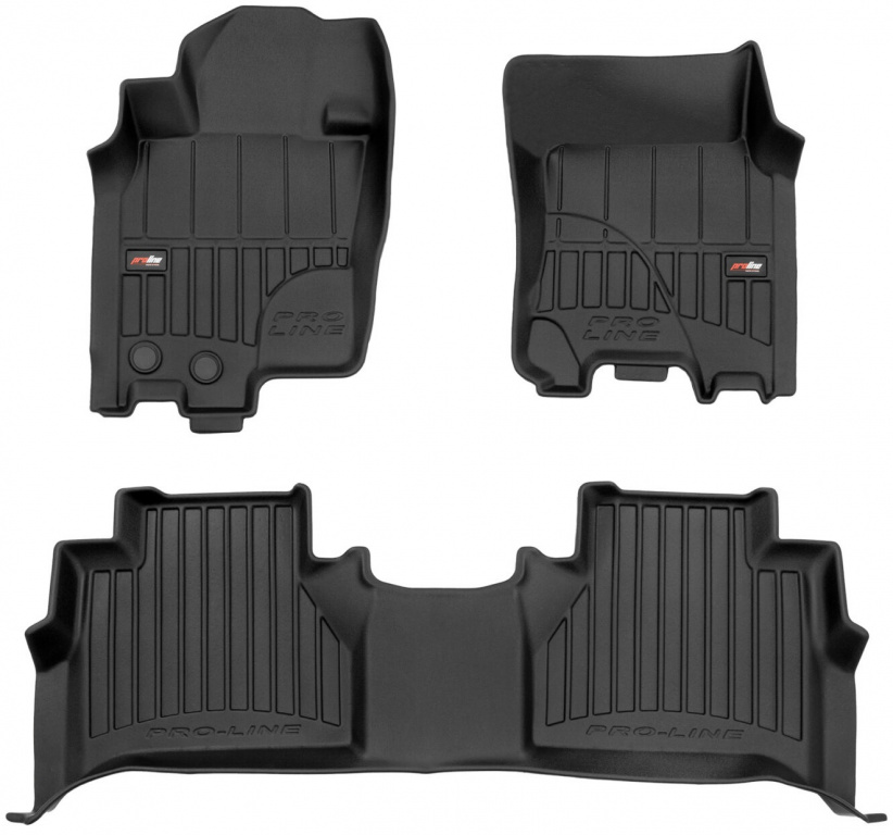 Set Covorase Auto Cauciuc Negro Nissan Navara NP300 2014→ Pro Line Tip Tavita 3D 3D425750