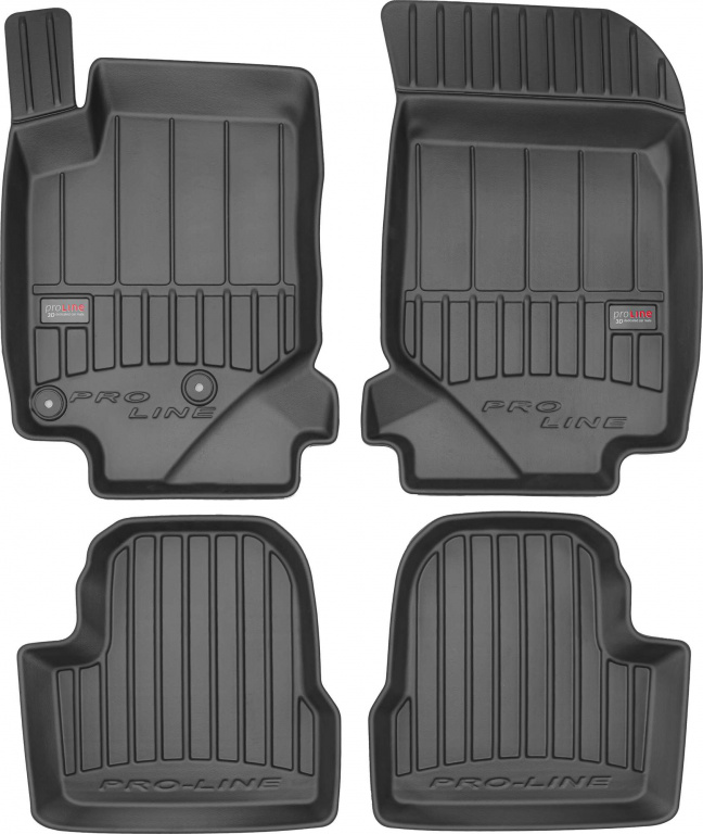 Set Covorase Auto Cauciuc Negro Peugeot 208 2019→ Pro Line Tip Tavita 3D 3D409422