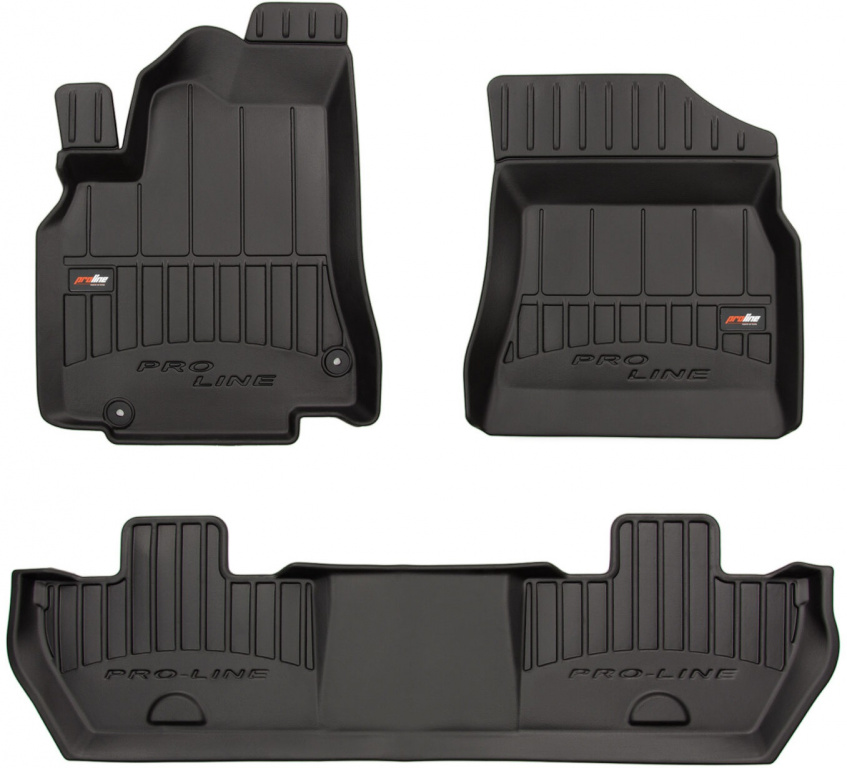 Set Covorase Auto Cauciuc Negro Peugeot Partner 2 2008-2018 Pro Line Tip Tavita 3D 3D407251