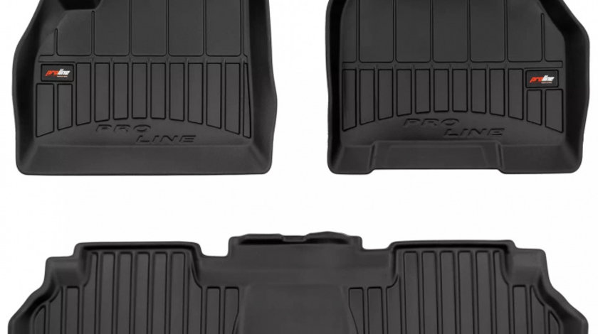 Set Covorase Auto Cauciuc Negro Renault Kangoo 2 2007-2021 Pro Line Tip Tavita 3D 3D425217