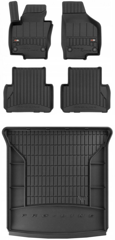 Set Covorase Auto Cauciuc Negro Seat Alhambra 2 2010→ Pro Line Tip Tavita 3D 3D409743 + Tavita Por...