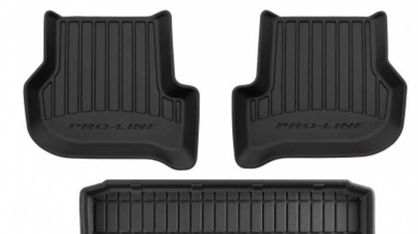 Set Covorase Auto Cauciuc Negro Skoda Octavia 2 2004-2013 Pro Line Tip Tavita 3D 3D407145 + Tavita Portbagaj Negro Skoda Octavia 2 2004-2013 Hatchback / Liftback TM401242