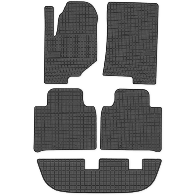 Set Covorase Auto Cauciuc Negro Ssangyong Rexton 2017→ 7 Locuri 401914+401921