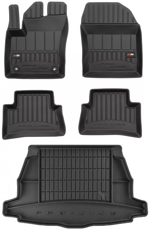 Set Covorase Auto Cauciuc Negro Toyota C-HR 2016-2019 Pro Line Tip Tavita 3D 3D407732 + Tavita Portb...