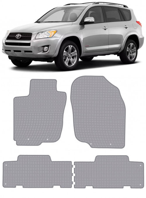 Set Covorase Auto Cauciuc Negro Toyota Rav 4 3 2005-2012 Gri GR0804