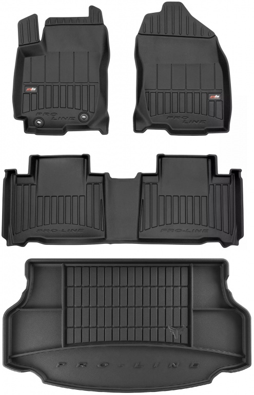 Set Covorase Auto Cauciuc Negro Toyota Rav 4 4 2015-2019 Hybrid Pro Line Tip Tavita 3D 3D425743 + Tavita Portbagaj Negro Toyota Rav 4 4 2015-2019 Hybrid TM400900