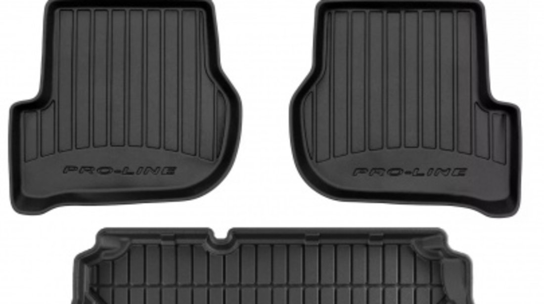 Set Covorase Auto Cauciuc Negro Volkswagen Jetta 3 2005-2010 Pro Line Tip Tavita 3D 3D407008 + Tavita Portbagaj Negro Volkswagen Jetta 3 2005-2010 Sedan TM404588