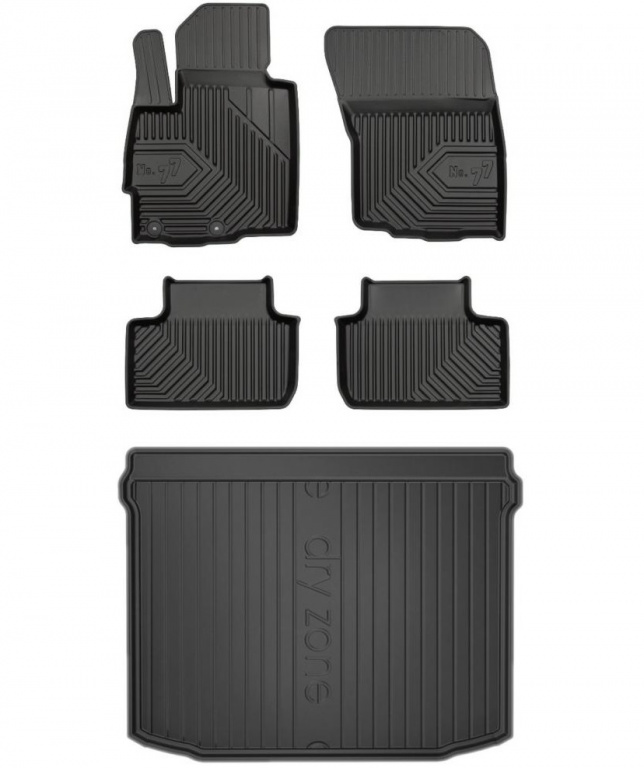 Set Covorase Auto Cauciuc Tip Tavita 2.5D No.77 Frogum Citroen C4 2012-2017 Aircross 77407503 + Tavita Portbagaj Negro Citroen C4 2012-2017 Aircross DZ404748