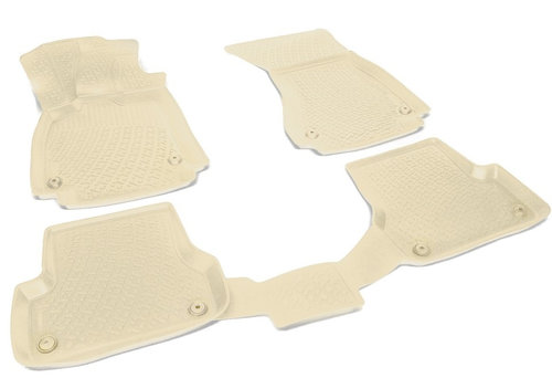 Set Covorase Auto Cauciuc Tip Tavita 3D Volkswagen Passat B6 2005-2010 Cod: 0464 Bej 0201010201