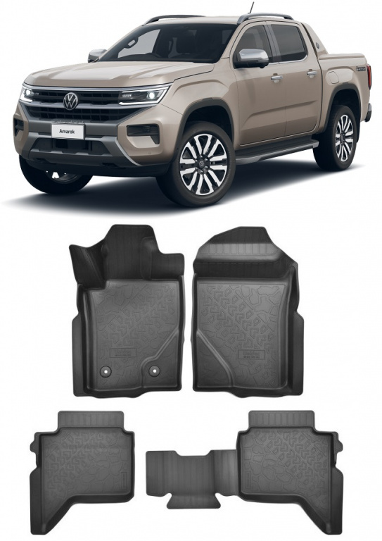 Set Covorase Auto Cauciuc Tip Tavita Norplast Volkswagen Amarok 2 2023→ Cabina Dubla 4 Usi 3D 3776 A40 130924-4