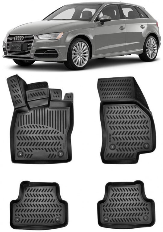 Set Covorase Auto Cauciuc Tip Tavita Premium Audi A3 8V 2013-2020 X101V6 A80 1200923-1