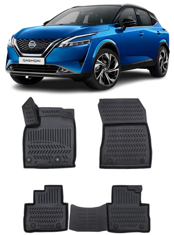 Set Covorase Auto Cauciuc Tip Tavita Premium Nissan Qashqai 3 2021→ 3D AP-1197 A80 191022-42