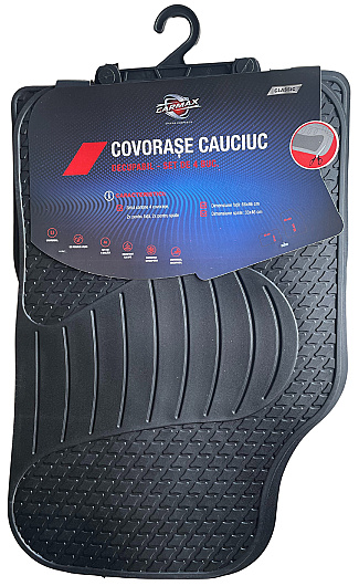Set Covorase Auto Cauciuc Universale Fata / Spate Carmax Negru 53974