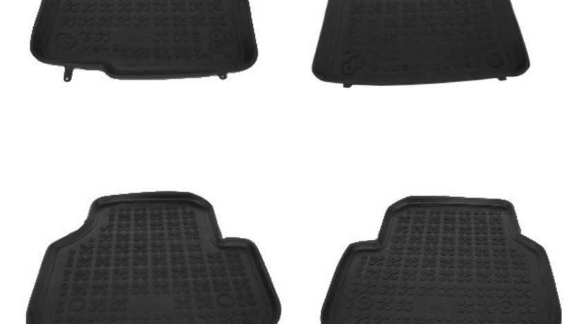 Set covorase auto din cauciuc pentru VOLKSWAGEN Jetta 2010+, Passat B6 B7 CC 2005-2012, Tiguan 2007-2015, Rezaw Plast, Negru, 4 Buc