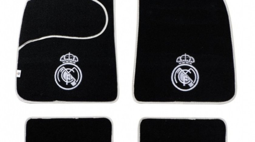 Set covorase auto din mocheta Real Madrid model universal , set de 4 bucati , set de 4 bucati