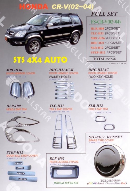 SET CROM HONDA CRV 2001-2004 [22-Buc]