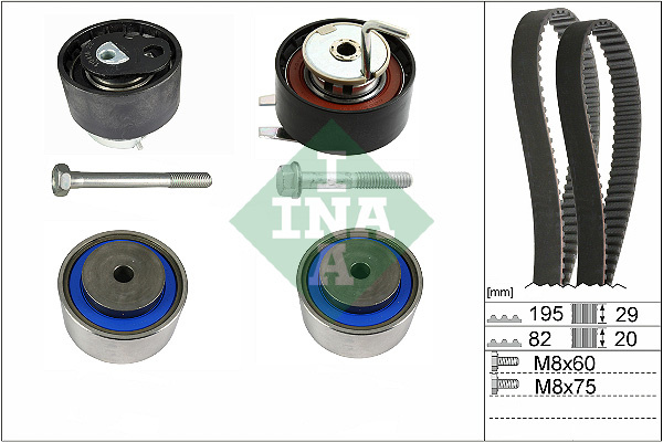 Set curea de distributie (530076710 INA) LAND ROVER
