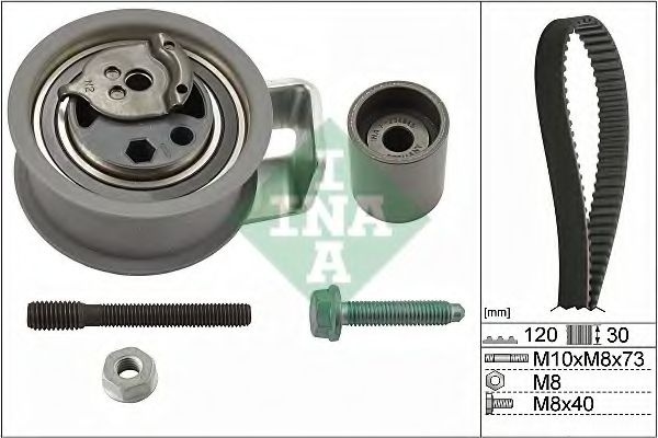 Set curea de distributie AUDI A4 Avant (8E5, B6) (2001 - 2004) INA 530 0091 10 piesa NOUA