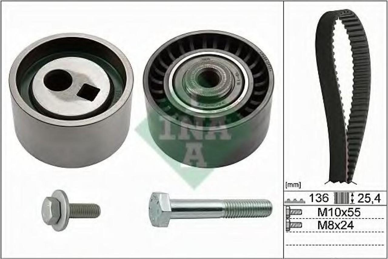 Set curea de distributie CITROEN XANTIA Estate (X2) (1998 - 2003) INA 530 0095 10 piesa NOUA