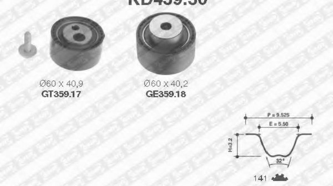 Set curea de distributie CITROEN XANTIA (X2) (1998 - 2003) SNR KD459.30 piesa NOUA