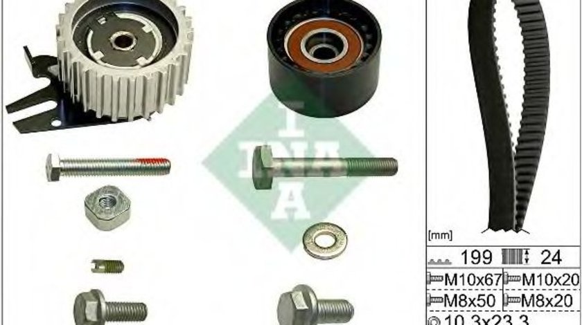 Set curea de distributie FIAT SEDICI (FY) (2006 - 2016) INA 530 0562 10 piesa NOUA