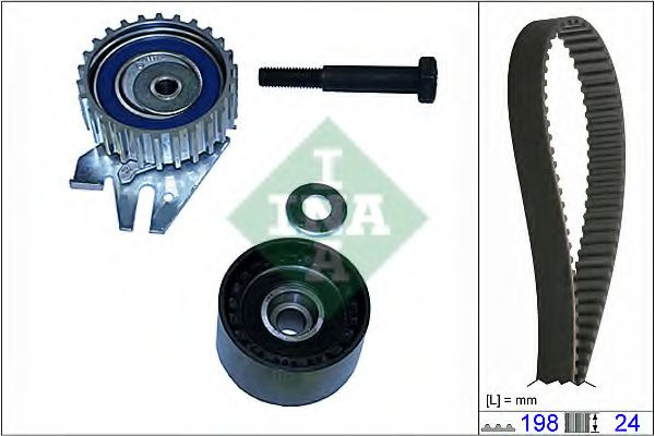 Set curea de distributie FIAT STILO Multi Wagon (192) (2003 - 2008) INA 530 0626 10 piesa NOUA
