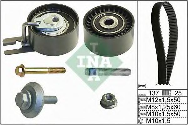 Set curea de distributie FORD FOCUS C-MAX (2003 - 2007) INA 530 0375 10 piesa NOUA